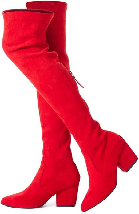 Women Boots Winter Over Knee Long Boots Fashion Boots Heels Autumn Quality Suede Comfort Square H... | Amazon (US)