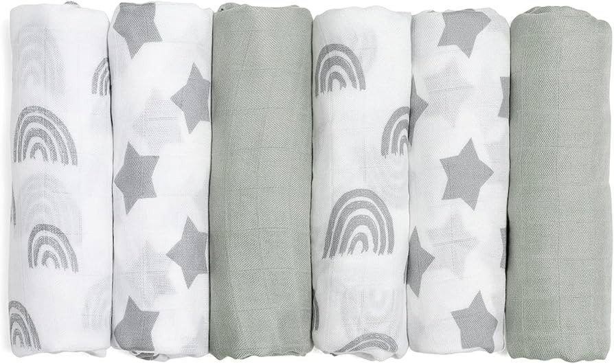 GLLQUEN BABY Receiving Blanket Boy Cotton Muslin Swaddle Blankets Girl Newborn Squares Breathable... | Amazon (US)