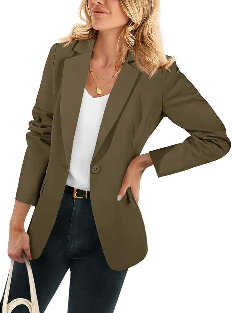 Cicy Bell Womens Casual Blazers Open Front Long Sleeve Work Office Suit Jackets Blazer | Amazon (US)