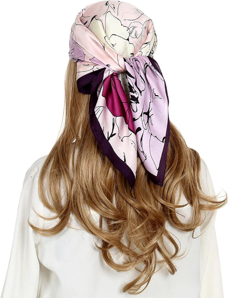 Head Scarf Like Silk Satin Hair Scarf for Women Sleeping Square Designer Bandana Scarf for Hair Wrap | Amazon (US)