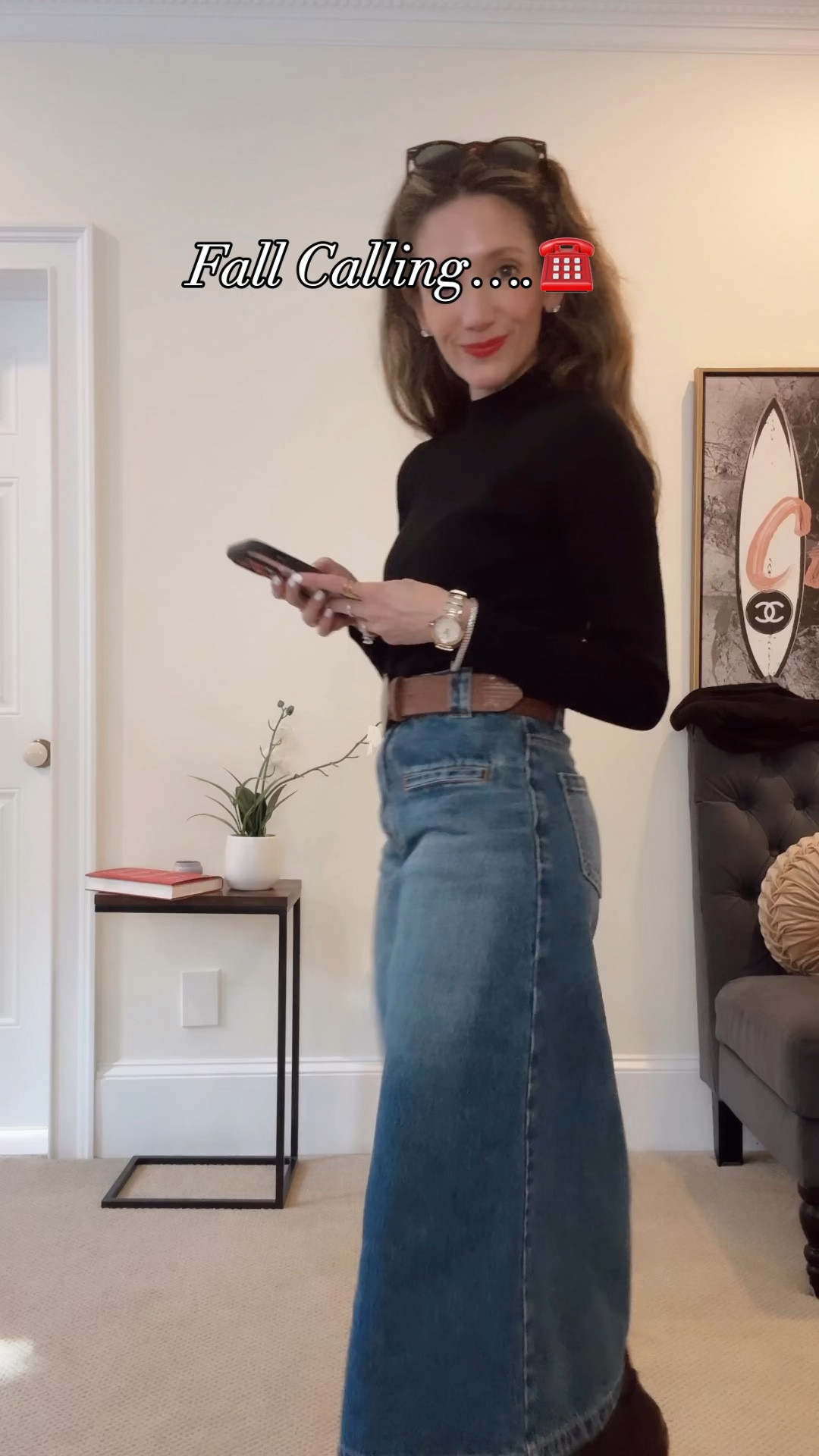 pieces! 
Comment Fall to shop the looks!

1) Denim skirt + blazer + knee high boots- great alternative to jeans when you want to stay casual but need a little twist! 🫖☕️

2) Country Jacket + leggings + riding boots- functional and classy, you can show up most places in this outfit and be super comfortable!🐎

3) Striped a cardigan + cuffed jeans + booties- think lady who lunches but has stuff to do! Dark denim wash elevated the denim look!🖤

4) button down+ slip skirt + western boots- streetstyle meets work outfit!📥

5) black and white cardigan + wide leg jeans + pop of color bag- make it safe but add fun with a beautiful fall color in burgundy, forest green, leopard print or red ❤️

#LTKSeasonal #LTKWorkwear #LTKVideo