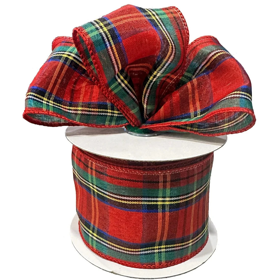 Bright Christmas Tartan Wired Ribbon - 2 1/2" x 10 Yards, Christmas Tree Ribbon, Winter Decor, Bi... | Walmart (US)