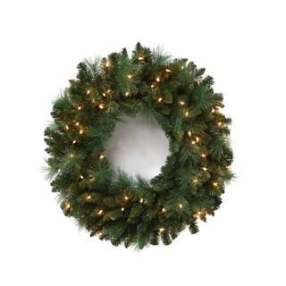 30" Mixed Pine Pre-Lit Wreath by Ashland® | Michaels | Michaels Stores