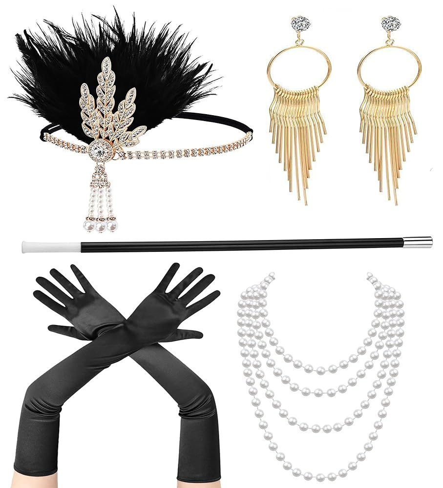 Utaly 1920's Flapper Accessory Set for Women Great Gatsby Costume Accessories 20s Headband Headpi... | Amazon (US)