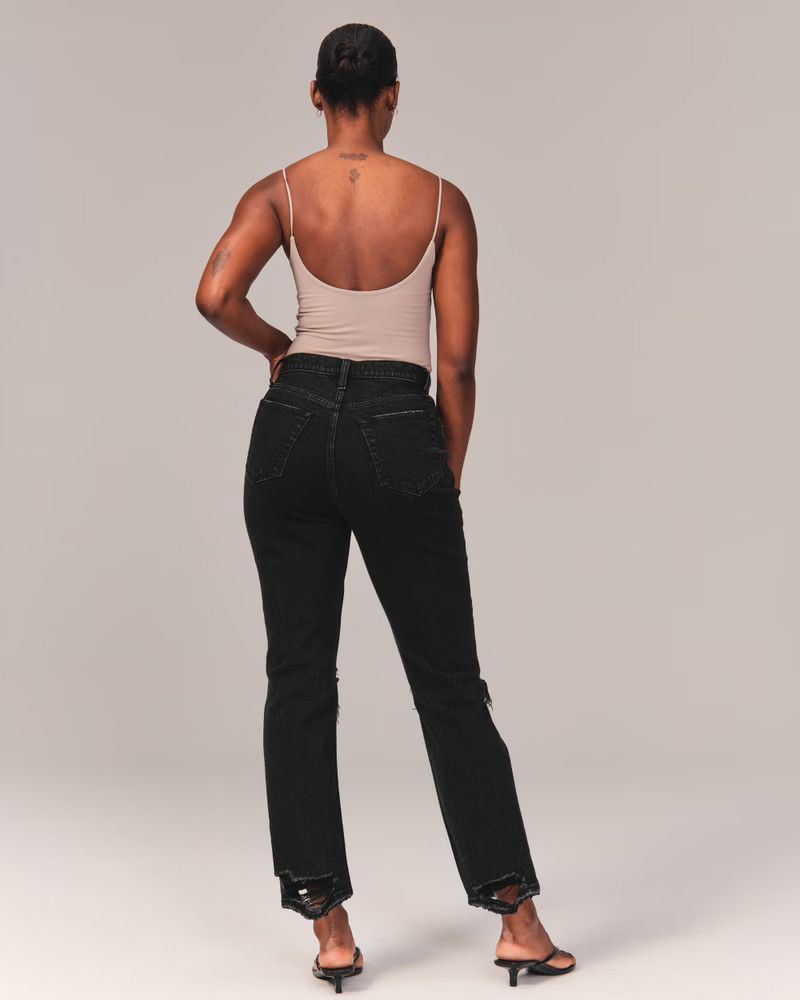 Women's Curve Love Ultra High Rise Ankle Straight Jean | Women's Bottoms | Abercrombie.com | Abercrombie & Fitch (US)