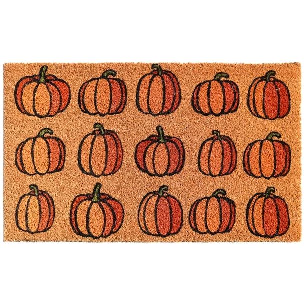 Halloween Outdoor Entryway Coir Mat, Pumpkin Pattern, 18 in x 30 in, by Way To Celebrate | Walmart (US)