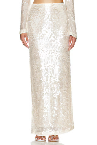 SIMKHAI Numi Pencil Skirt in Champagne from Revolve.com | Revolve Clothing (Global)