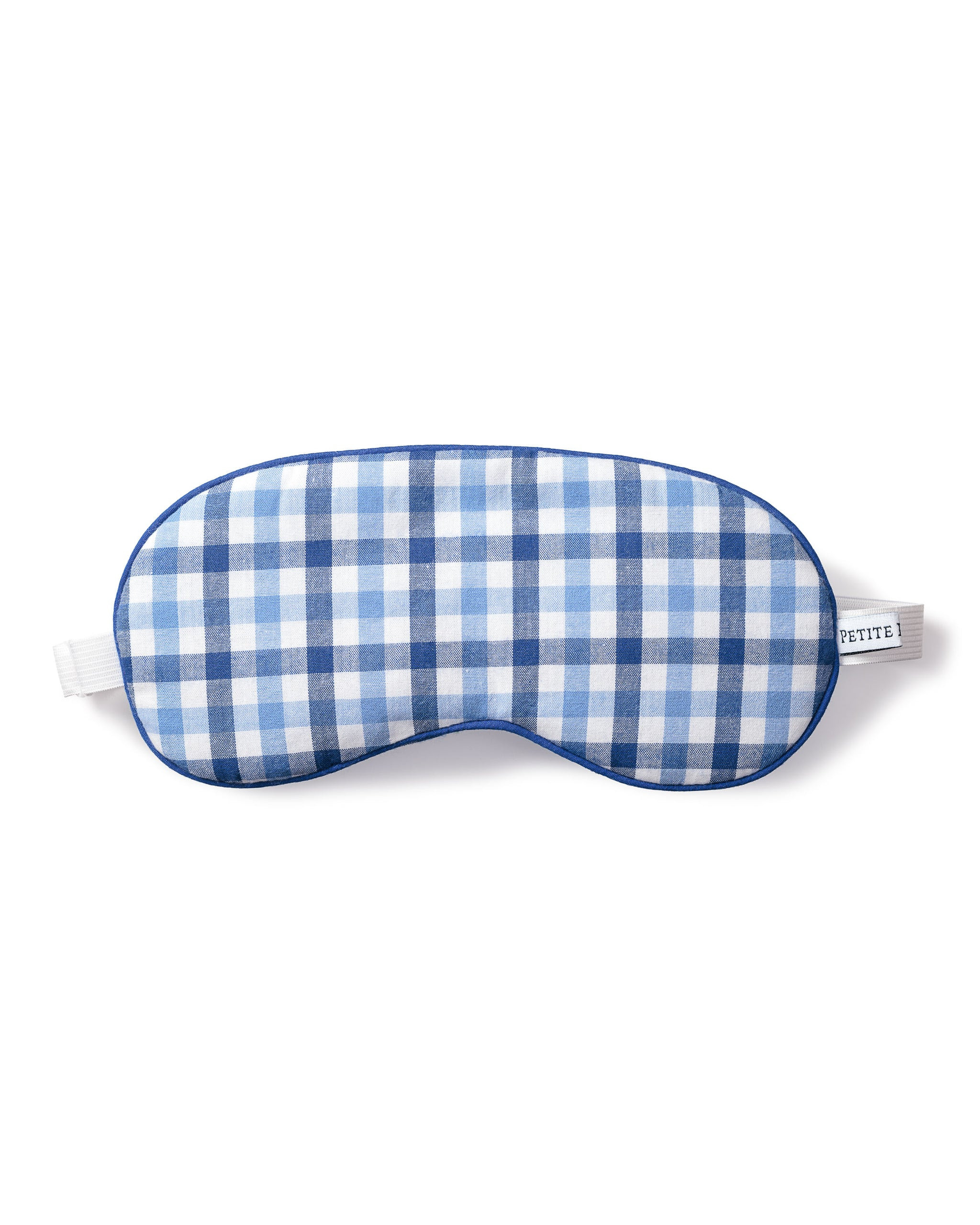 Adult's Twill Sleep Mask in Royal Blue Gingham | Petite Plume