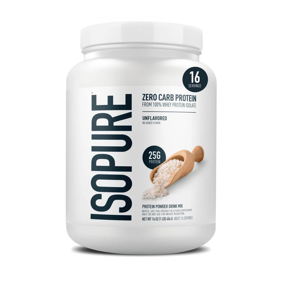 Isopure Zero Carb 100% Whey Protein Isolate Unflavored Protein Powder, 25g, 16 Servings | Walmart (US)