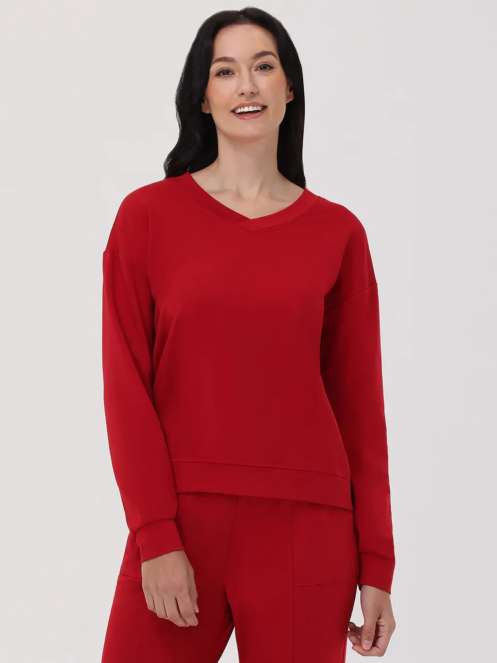 89th & Madison French Terry V-Neck Sweatshirt | 89th + Madison
