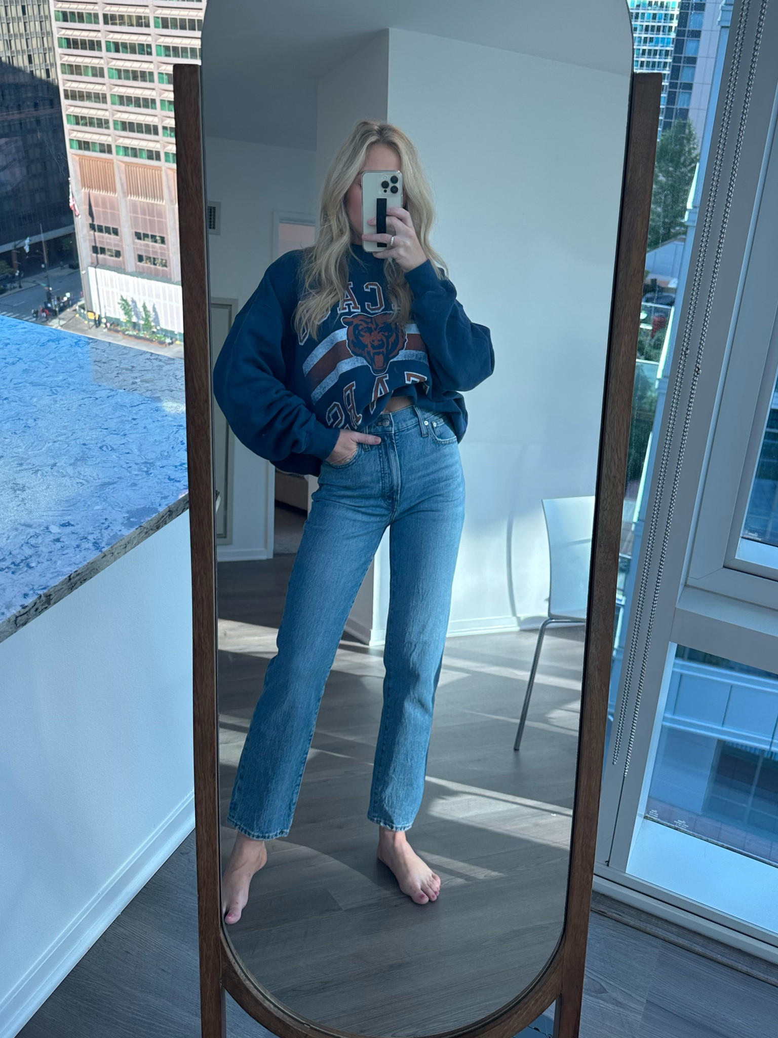 Size small men’s sweatshirt and size down in denim! 

#LTKSeasonal #LTKstyletip #LTKunder100