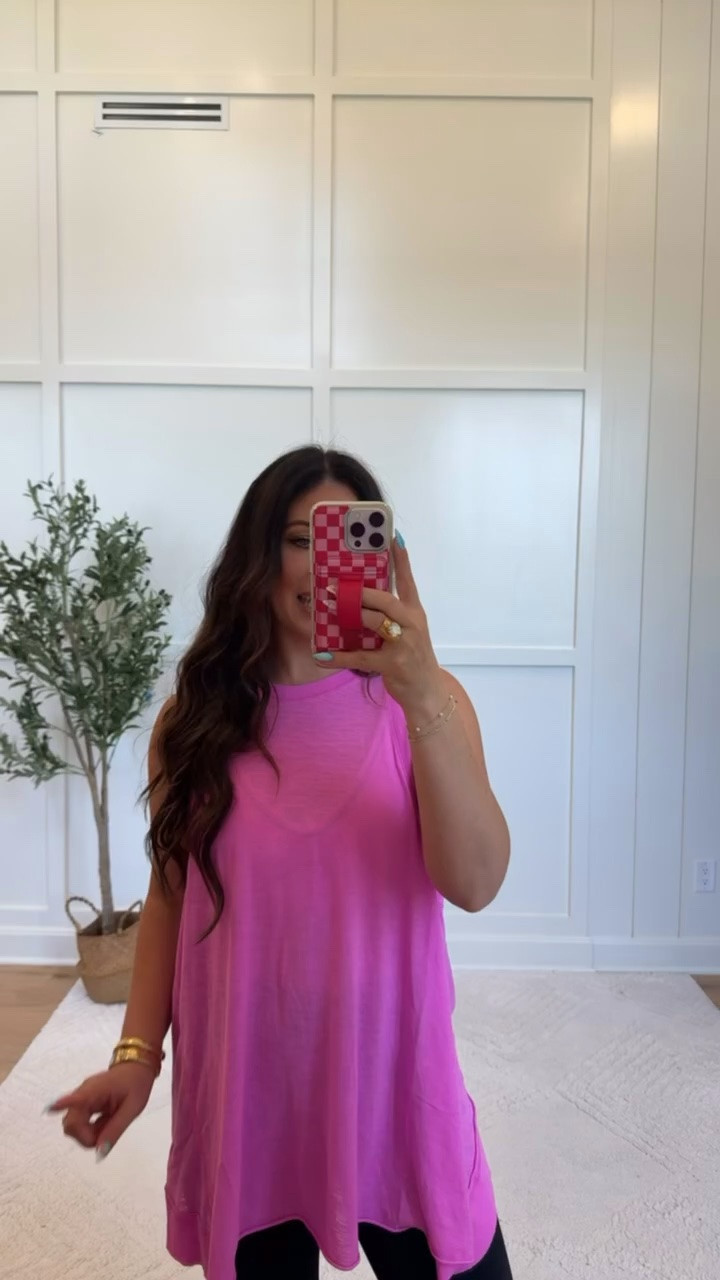 This stunning hot pink Free People tank is a must-have! 💖 The longer length makes it perfect to pair with leggings, shorts, or jeans. Comfy, flattering, and a closet staple you'll wear on repeat!

#LTKOver40 #LTKootd #LTKActive