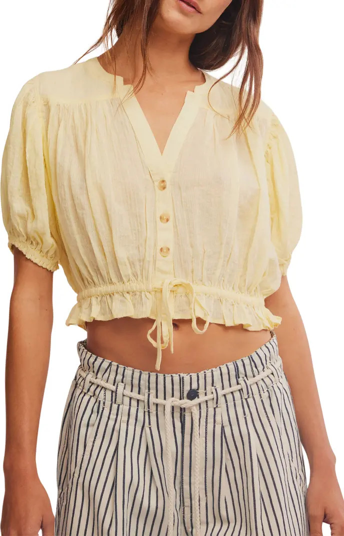 Free People Little Cloud Button-Up Crop Top | Nordstrom | Nordstrom