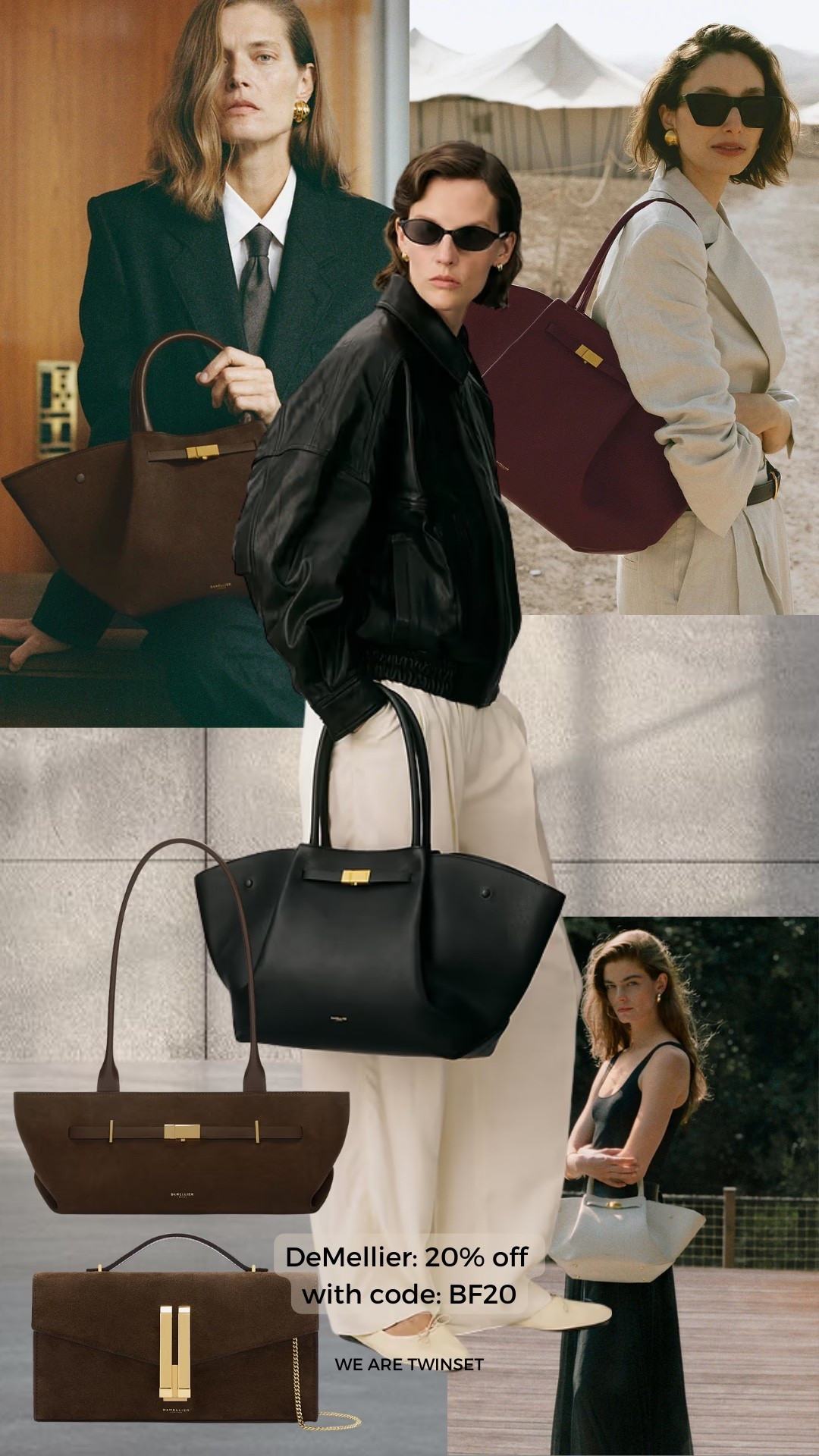 The bags we can’t live without from DeMellier 👀👀 20% Off With Code: BF20

#LTKCyberWeek #LTKbag #LTKuk