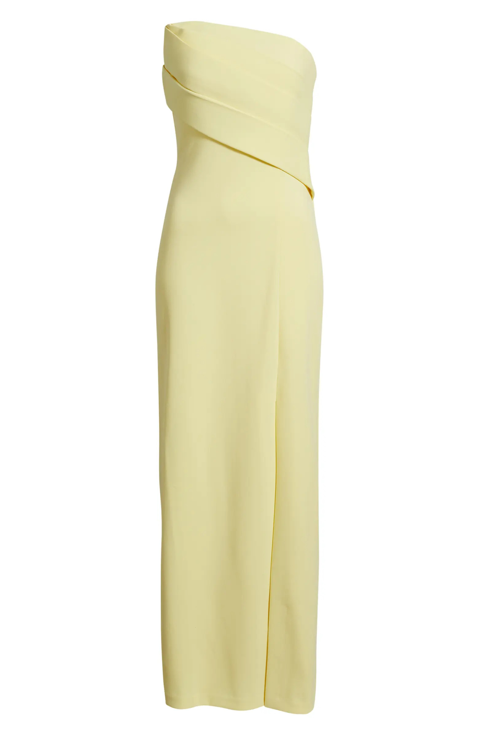 Origami Pleated Strapless Column Gown | Nordstrom