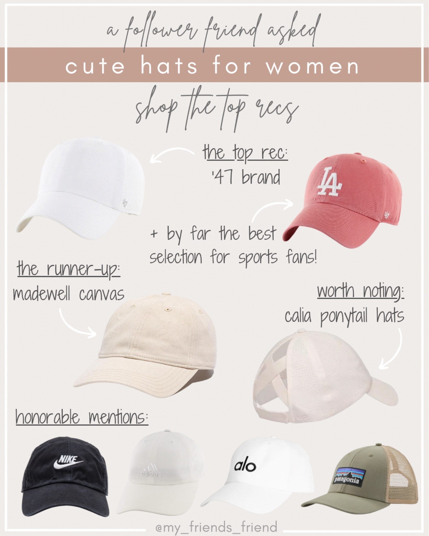 AFF: cute hats for women! the best recs all from our follower friends to yours 👯‍♀️🧢

#LTKstyletip #LTKFestival #LTKfit