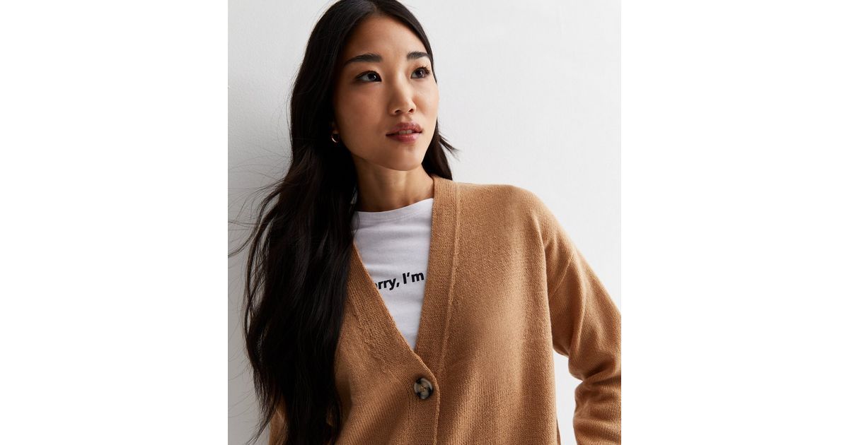 Camel Knit Button Front Cardigan
						
						Add to Saved Items
						Remove from Saved Items | New Look (UK)