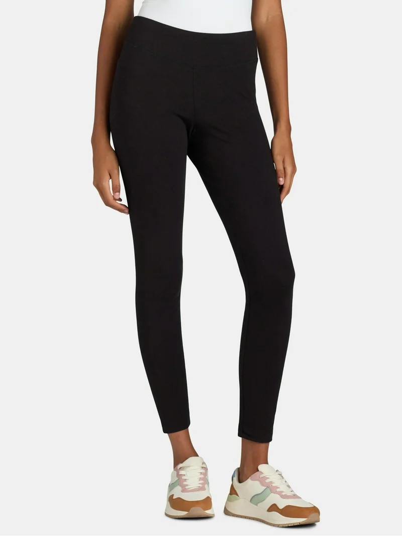 Time and Tru Women's High-Rise Ankle Knit Leggings, Available in 1, 2, and 3-Packs, 27" Inseam, S... | Walmart (US)
