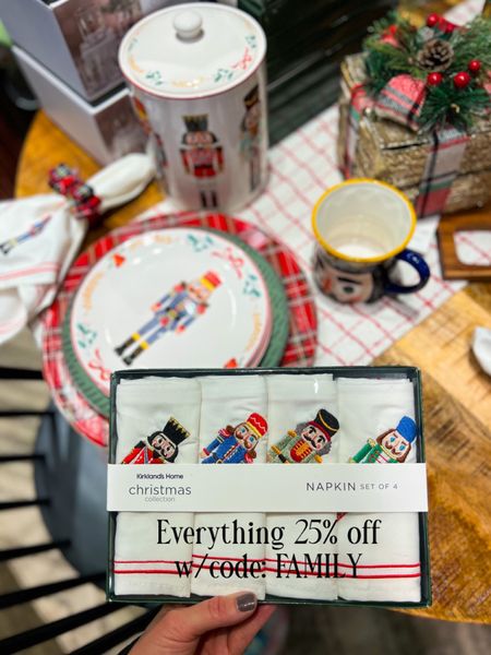 Kirkland’s Home Early black friday deals 25 % off today only/ Christmas Table/ Christmas Serving Tray / Serving plate / Christmas on sale / nutckracker / Nutcracker Salad Plates, Set of 4 / Embroidered Nutcracker Napkins , Set of 4 / Nutcracker Ceramic Serving Platter / Nutcracker Glass Tumblers, Set of 4 / Nutcracker Ceramic Cookie Jar /  Red & Gold Plaid Chargers, Set of 4 / Christmas Eve / Christmas Dinner 

#christmas #nutcracker #kirklands #holiday 

#LTKsalealert #LTKHoliday #LTKhome