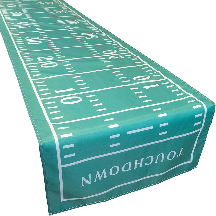 Football Tablecloth for Parties [20 x 120 Inch, Green/White, Polyester] Table Runner Cover with S... | Amazon (US)