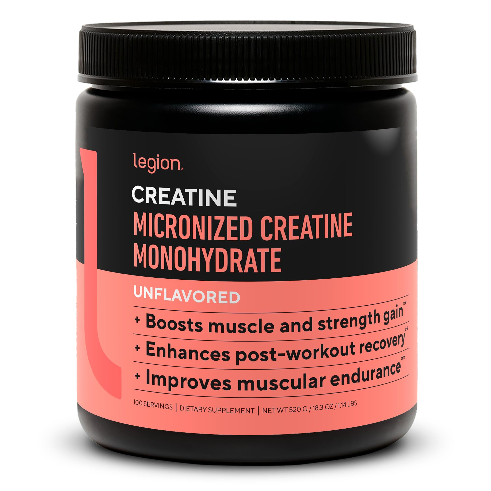 LEGION Micronized Creatine Monohydrate Supplement - Clean Creatine Powder for Muscle Gain & Post ... | Amazon (US)