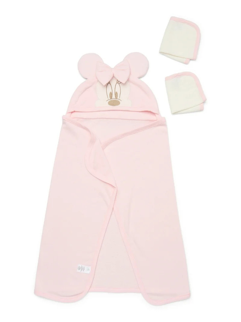 Disney Baby Wishes and Dreams Character Infant Baby Bath Set with Hooded Towel and Washcloths, 3-... | Walmart (US)