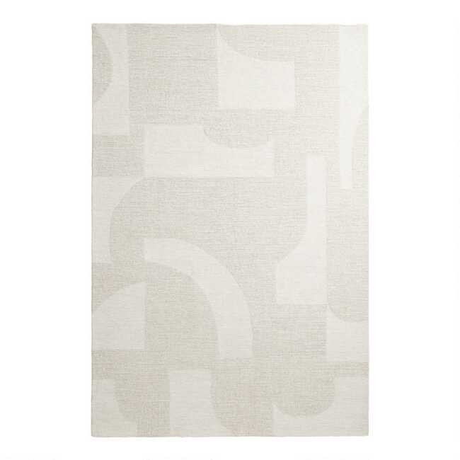 Nomad Undyed Abstract Tufted Wool Area Rug | World Market