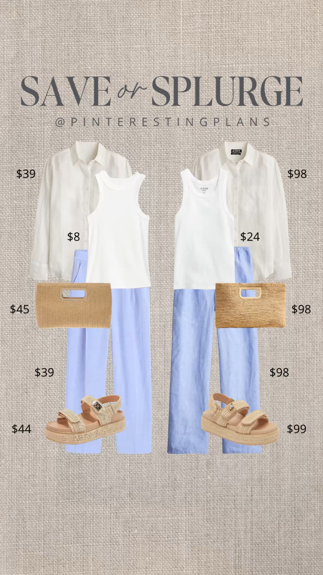 Save or splurge coastal spring outfit! A white linen button down is a closet staple.

#LTKItBag #LTKFindsUnder50 #LTKShoeCrush