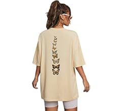 SOLY HUX Women's Oversized T Shirts Graphic Tees Vintage Butterfly Print Summer Tops Half Sleeve ... | Amazon (US)