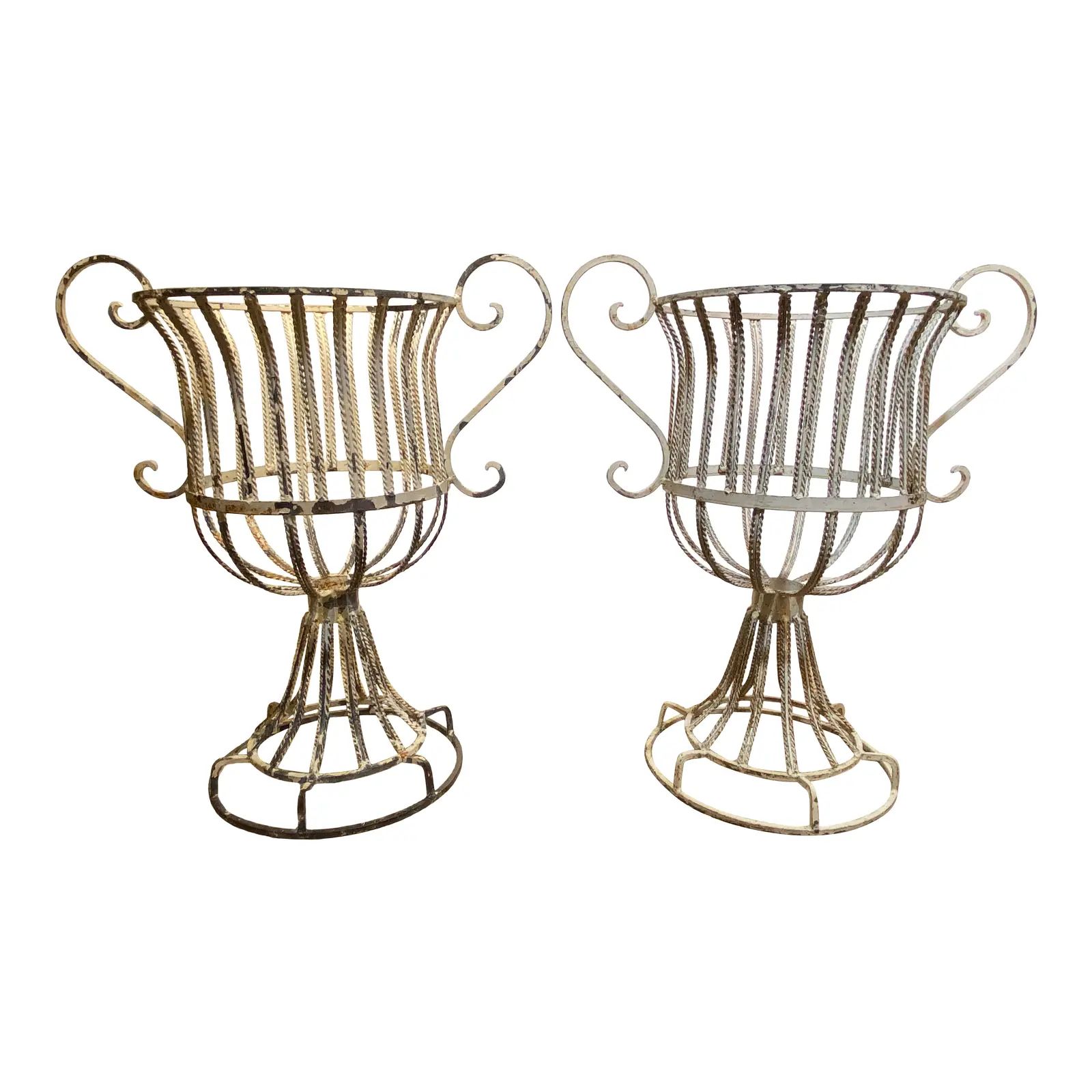 Antique English Metal Urns - a Pair | Chairish