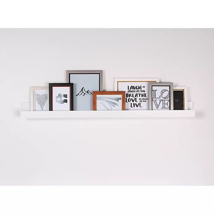 Kate and Laurel Levie 42-Inch Wood Photo Frame Shelf in White | Bed Bath & Beyond