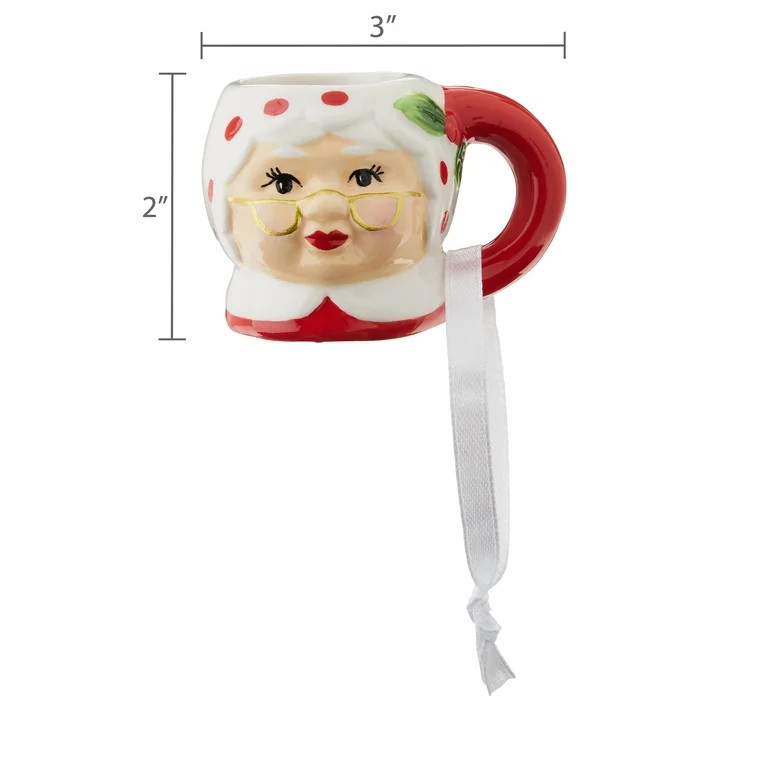 Mr. Christmas Mini Mug Ornament Mrs. Claus 1.5", Red | Walmart (US)