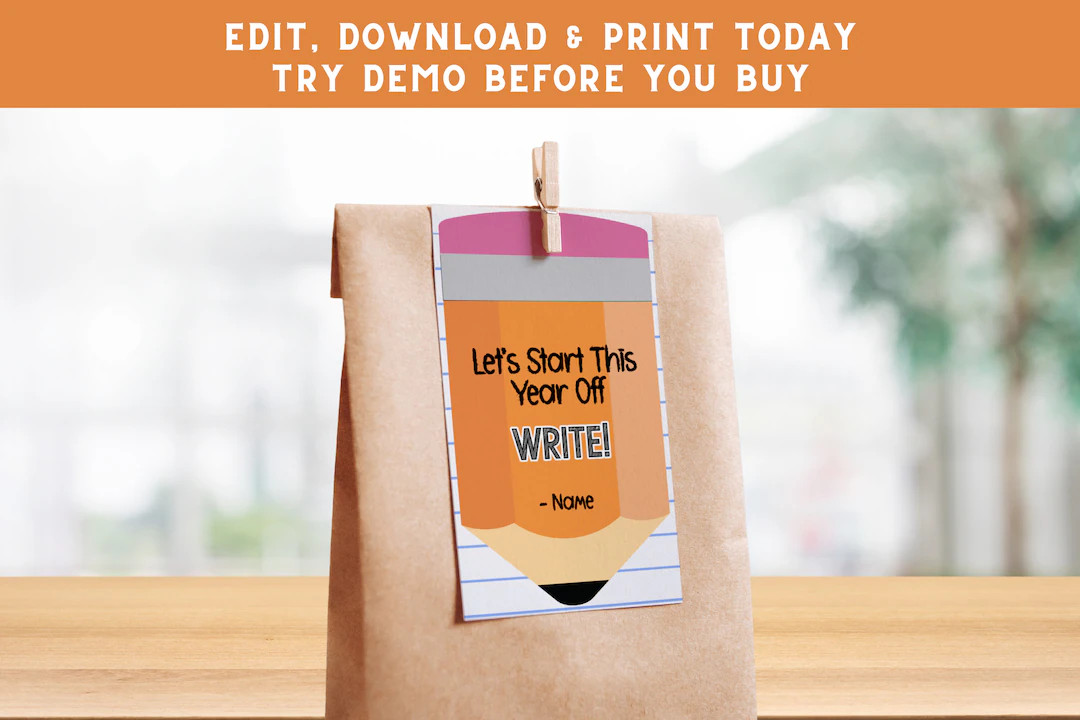 Back to School Tag Printable  First Day of School Pencil Gift - Etsy | Etsy (US)