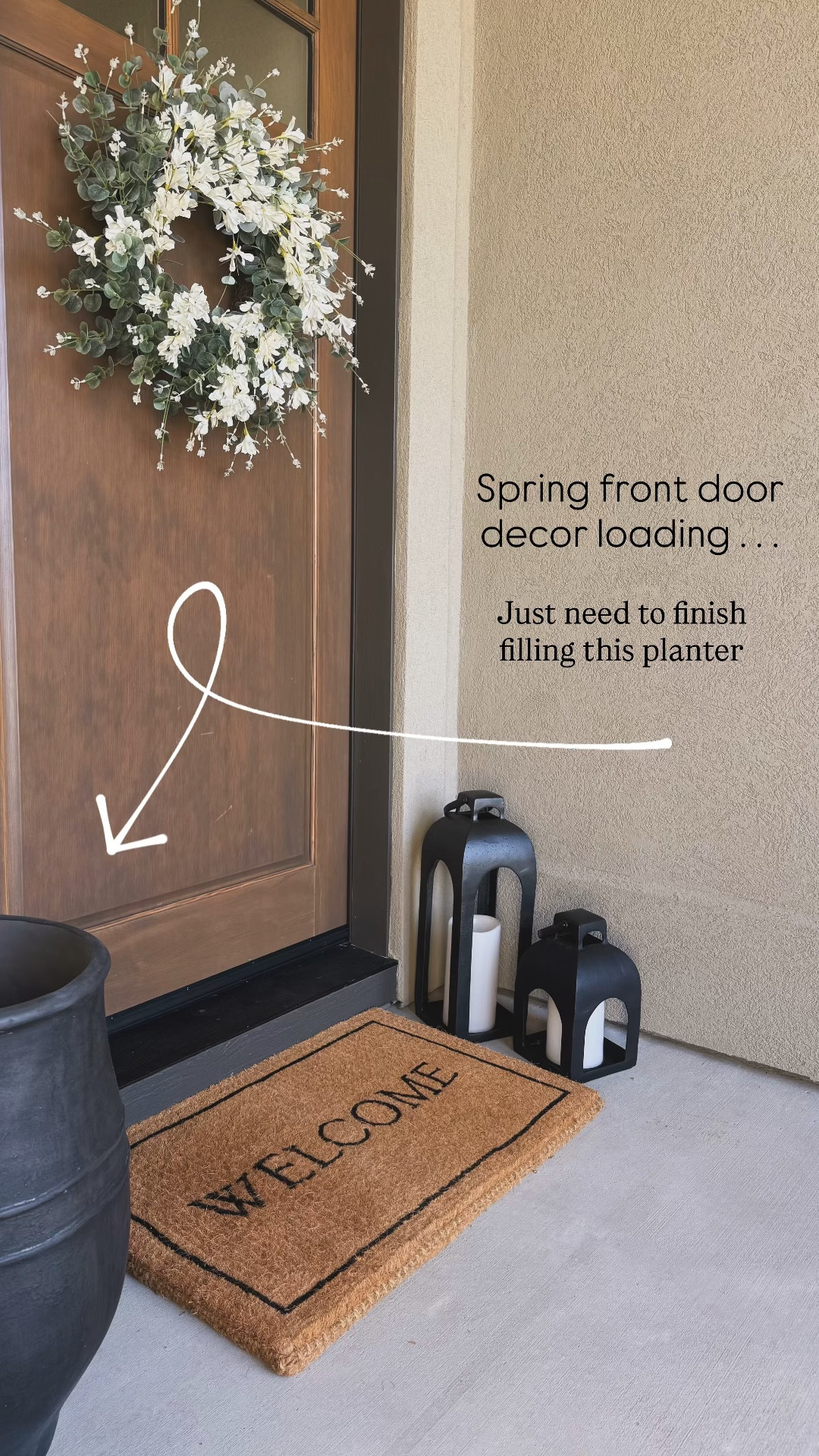 Front door decor, spring edition! 
This front doormat is the best quality and worth every penny. It’s thick, does not shed and comes in two sizes
Heavy duty metal lanterns that come in several sizes, a beautiful, not tacky, faux, floral wreath, and the prettiest planter that looks good with any decor style.

#LTKMothersDay #LTKHome #LTKSeasonal