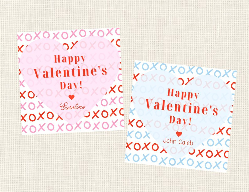 Valentine Class Tags or Stickers, Watercolor, Printed / Set of 25 - Etsy | Etsy (US)