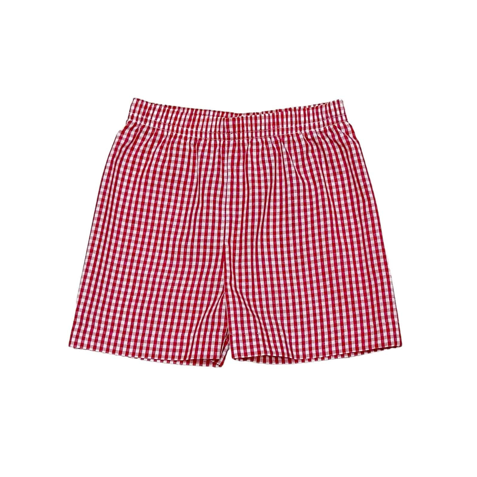 School Bus Short-Red Medium Check | Ellifox