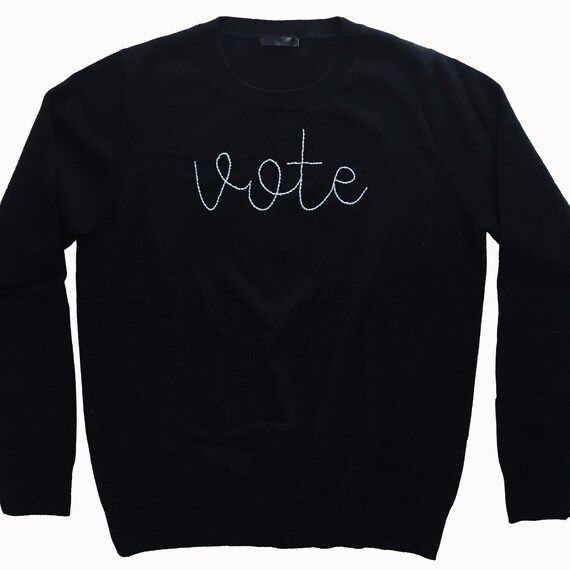 VOTE 100% CashmereHand Embroidered Sweatshirt Embroidered | Etsy | Etsy (US)