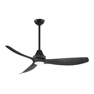 Levanto 52 in. LED Indoor/Outdoor Matte Black Ceiling Fan with Light | The Home Depot