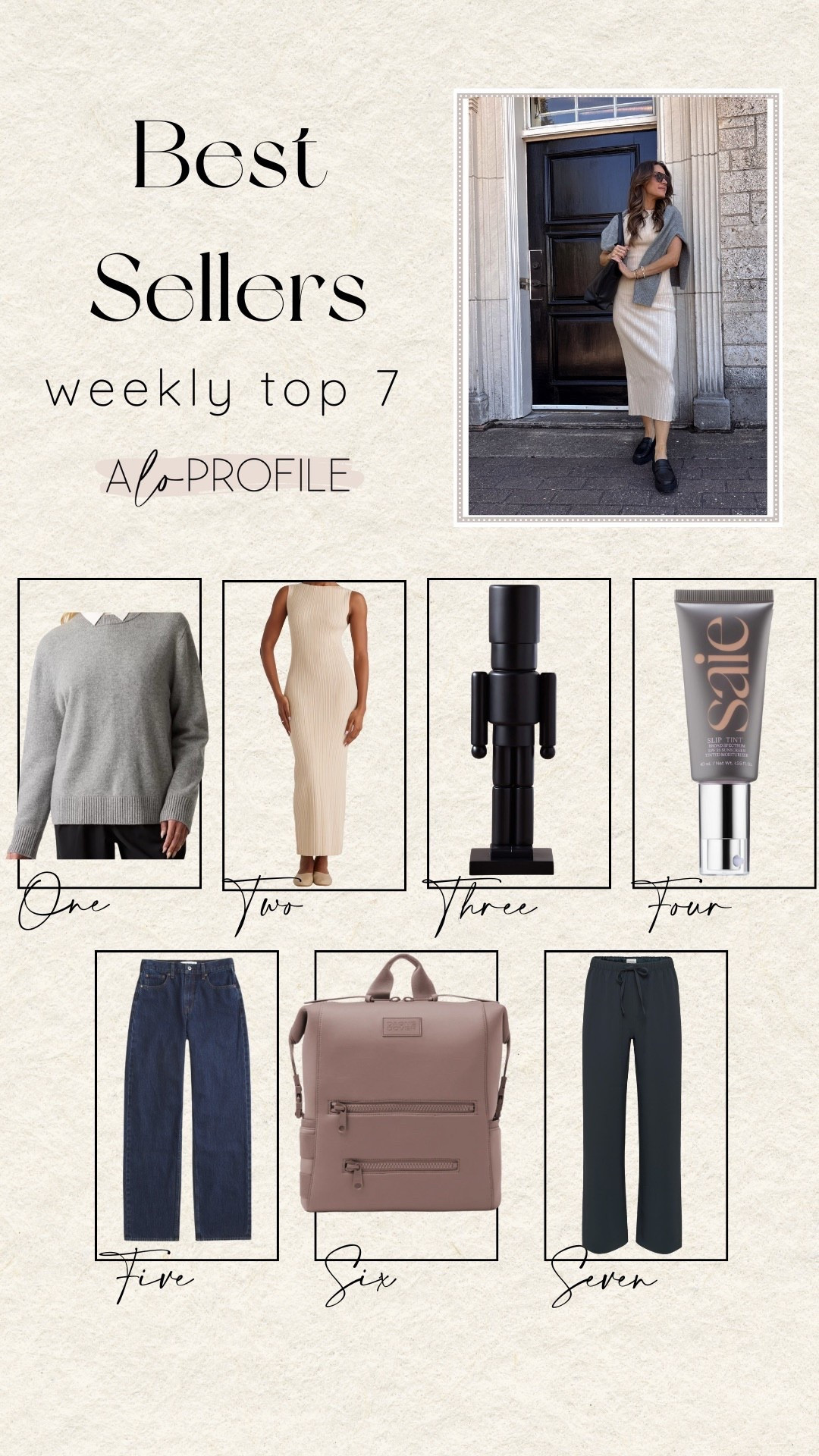 WEEKLY BESTSELLERS✨
1. The best sweater
2. Ribbed Dress
3. Nutcrackers
4. Tinted Moisturizer
5. Jeans
6. Diaper Backpack
7. Pants


#LTKHoliday #LTKStyleTip #LTKHome