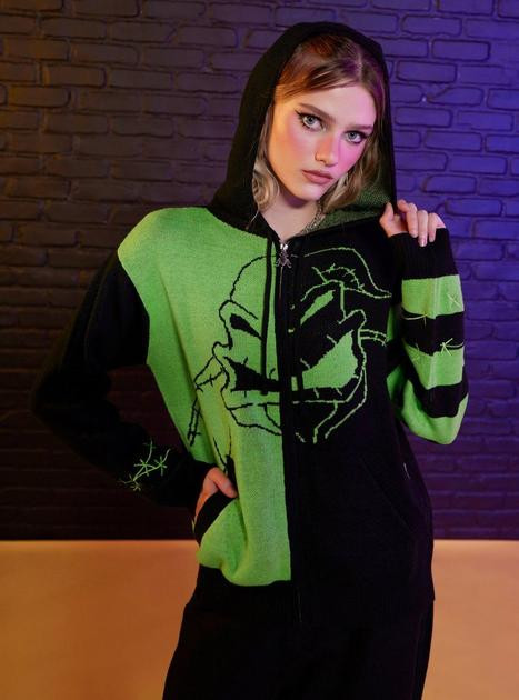 Her Universe The Nightmare Before Christmas Oogie Boogie & Oogie's Boys Split Girls Knit Hoodie | Hot Topic