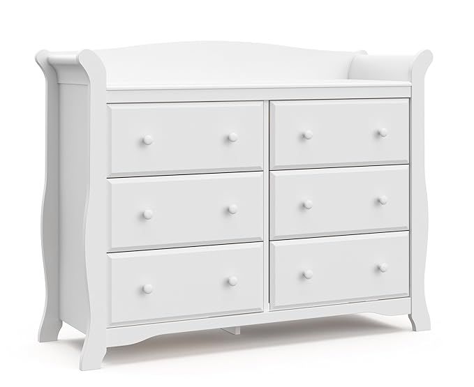 Storkcraft Avalon 6 Drawer Universal Dresser | Ideal for Nursery, Toddlers and Kids rooms | White | Amazon (US)