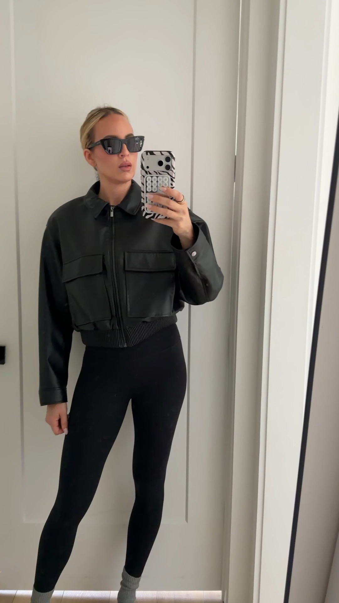 I was immediately drawn to this Zara jacket because of the shoulder pads. I love it so much. I’m wearing a large. Wearing an extra small in the leggings. ￼

#LTKootd #LTKfitnessgoals #LTKmorningroutine