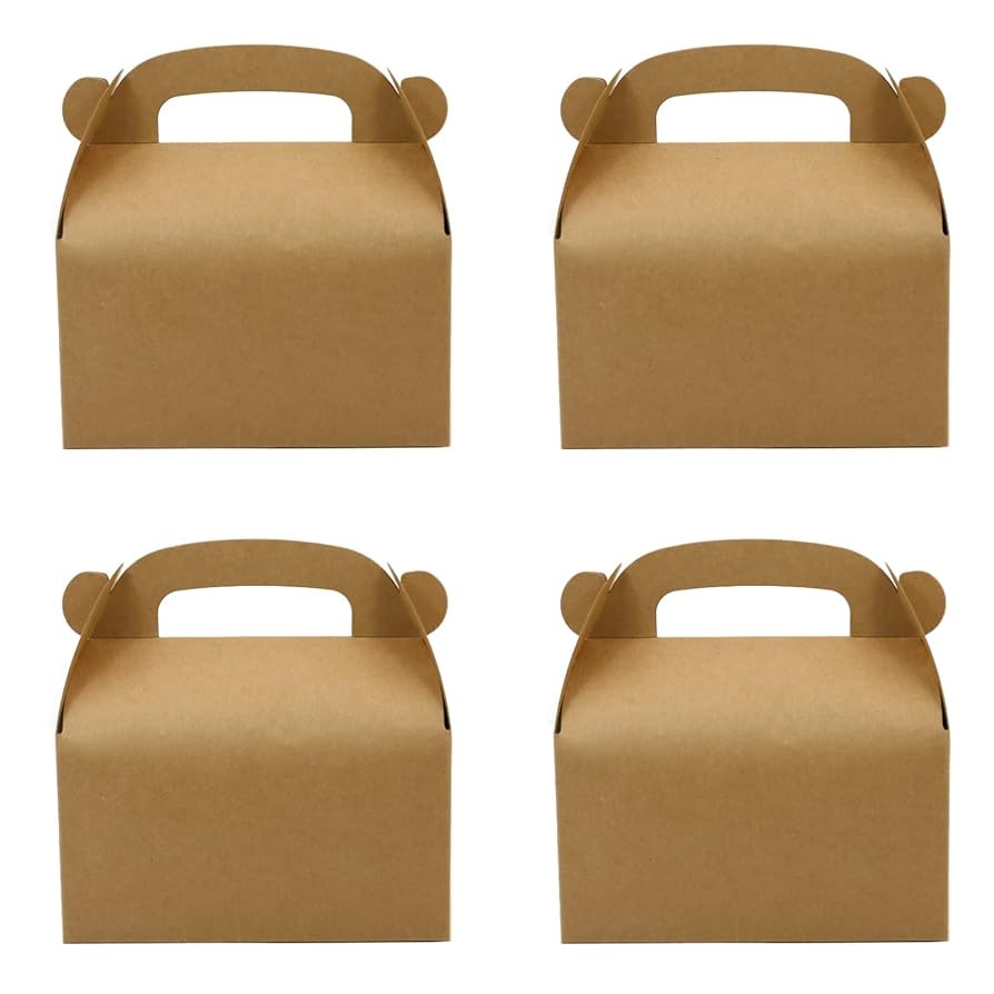24-Pack Brown Party Favor Treat Boxes, Goodie Gable Paper Gift Boxes with Handles. Perfect for Bi... | Amazon (US)