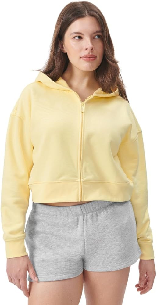 florence by mills Women's Cozy Crush Cropped Zip-up Hoodie | Amazon (US)
