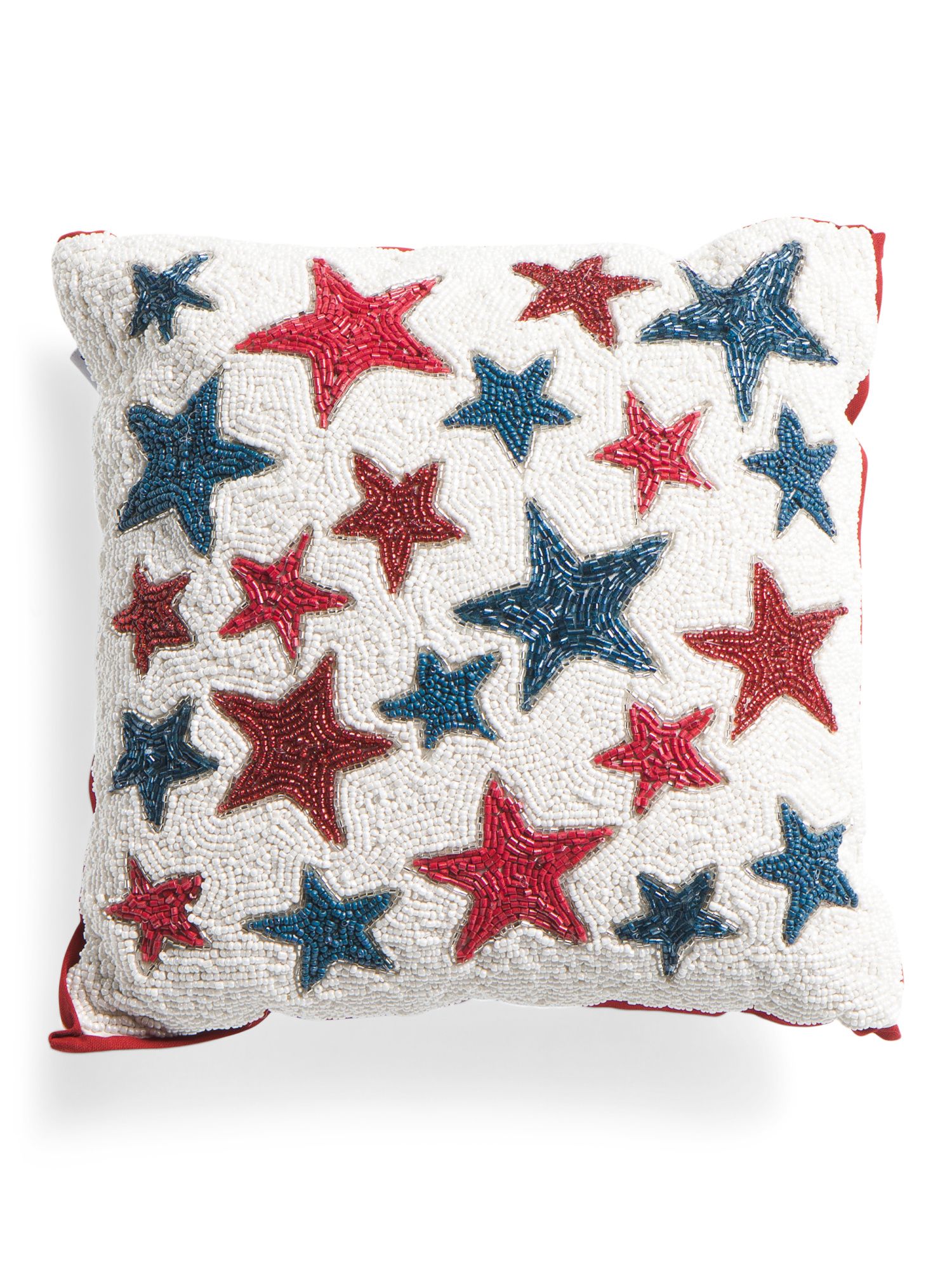 14x14 Beaded Americana Star Pillow | TJ Maxx