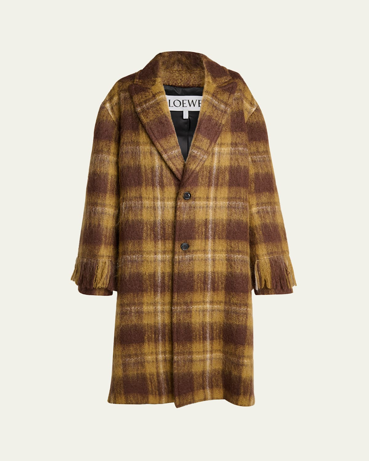 Plaid Oversized Alpaca-Wool Coat | Bergdorf Goodman
