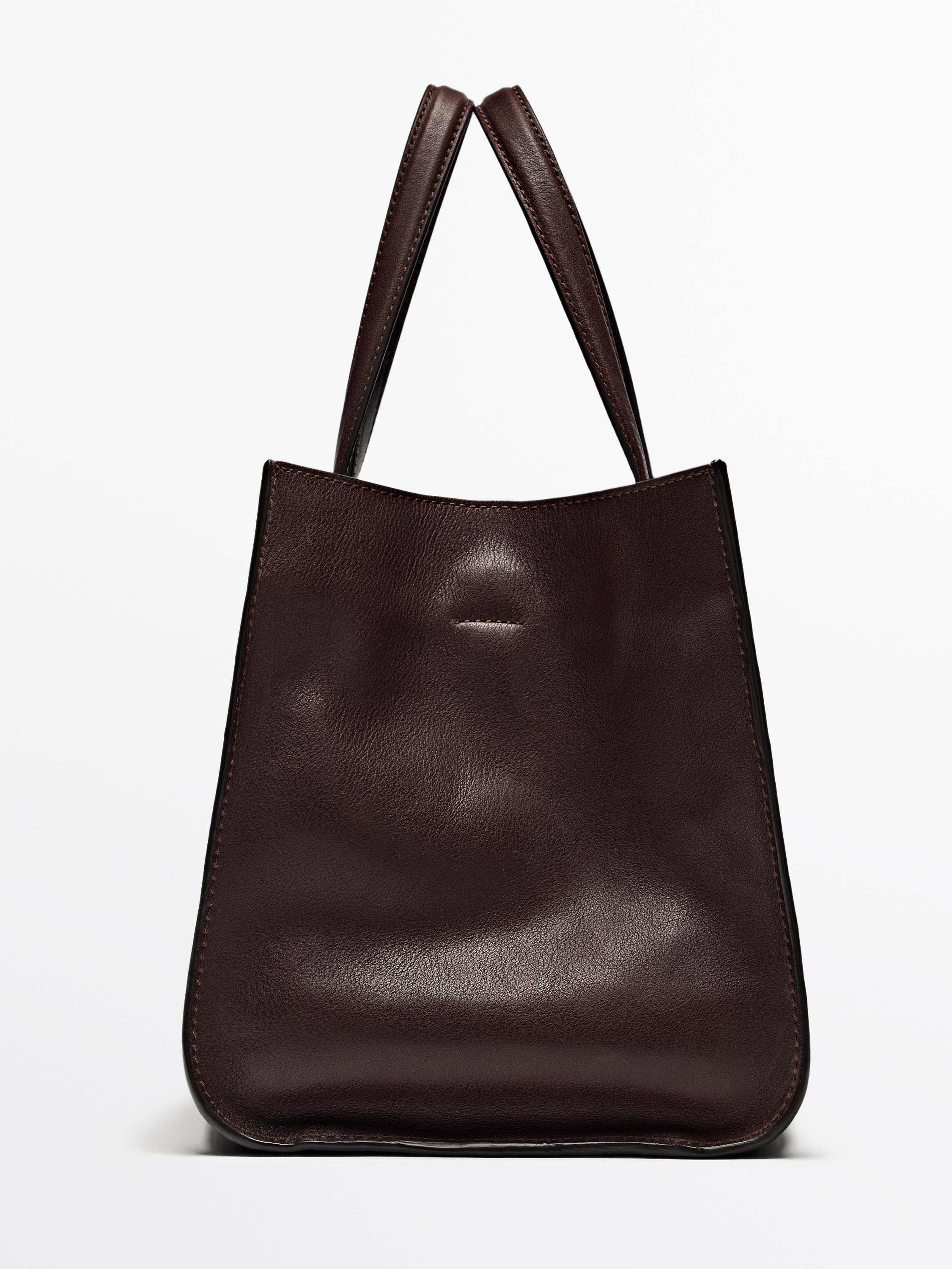 Nappa leather tote bag | Massimo Dutti US