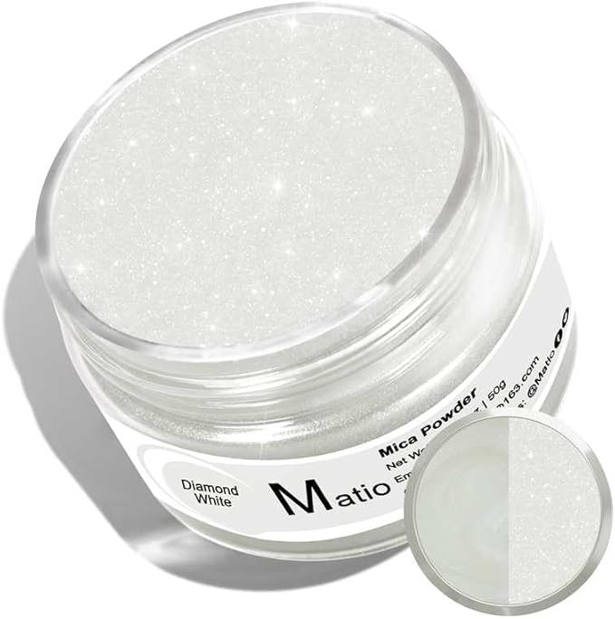 Matio Mica Powder, 1.8oz/ 50g Diamond White Pearlescent Effect Mica Powder for Epoxy Resin Natura... | Amazon (US)