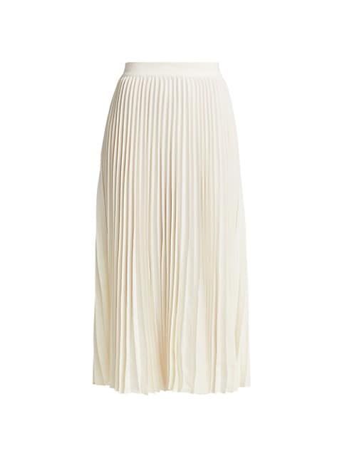 Essentials Elastic-Waist Pleated Skirt | Saks Fifth Avenue