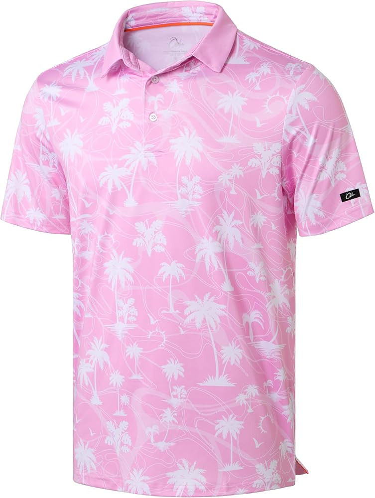 Obla Mens Golf Polo Shirts Short Sleeve Dry Fit Performance Moisture Wicking Casual Print Collare... | Amazon (US)